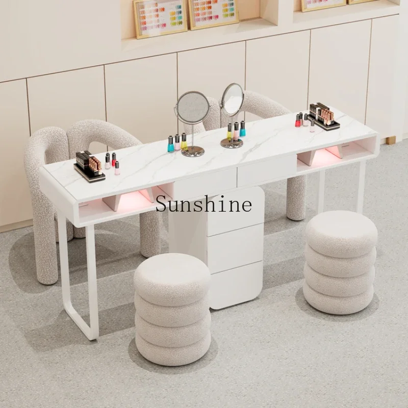 

Cream style manicure table and chair set Japanese double manicure Internet celebrity manicure table