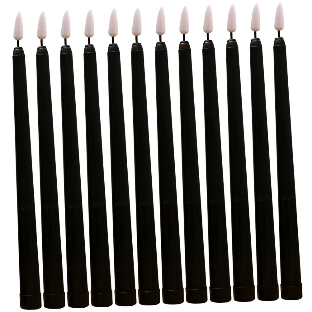 12 قطعة شموع مستدقة عديمة اللهب LED أضواء عيد الميلاد تعمل ديكور للمنزل المطبخ رف الكتب مكتب المدخل #3