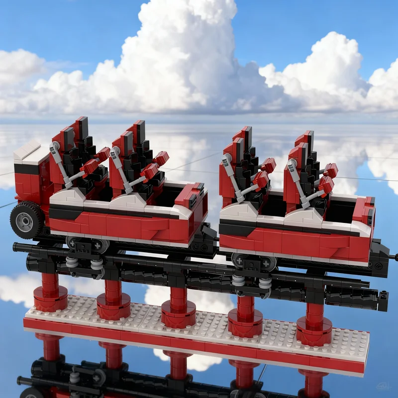 

1192pcs MOC ROLLERCOASTER RED FORCE Aditionnal Car Model Building Blocks Construction Toys Christmas Gifts Education Brick Kids