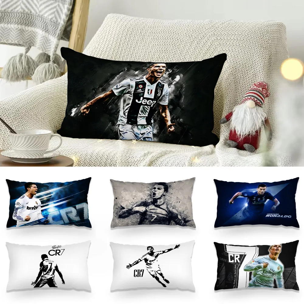 Pillow Cover FootBall Number 7 C-cR77 Cristiano Cartoon Sofa Decorative Double-sided Printing Short Plush Cushion  Ronaldo Cover