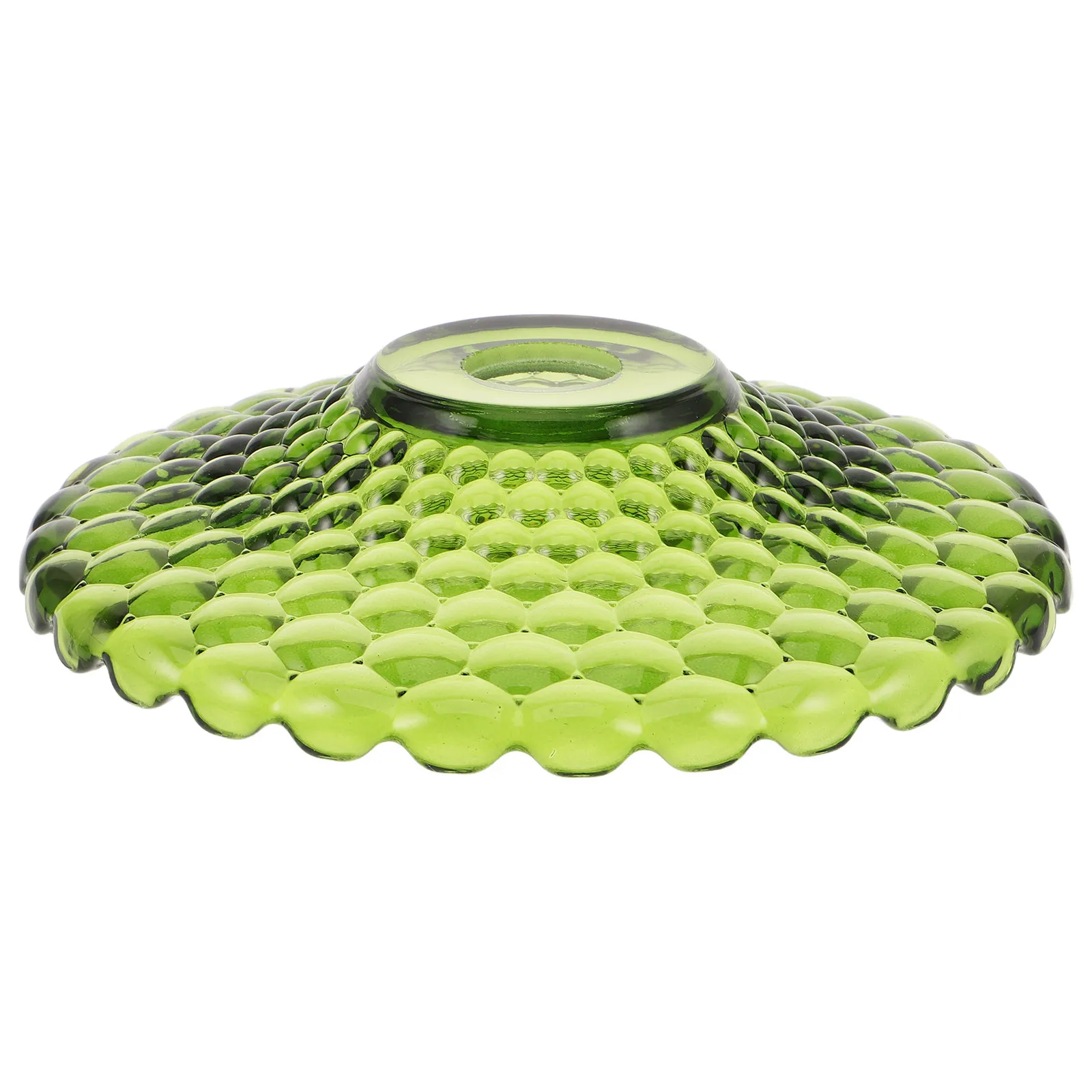 Flat Round Green Glass Lamp Shade Vintage Pendant Lampshade Replacement Decorative Light Cover for Living Room Table Floor