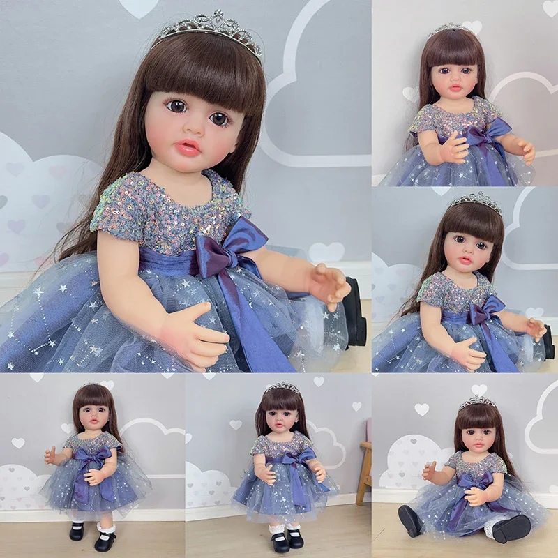 

22inch Betty Full Body Standing Toddler Girl Doll Reborn Princess Long Hair in Dress Soft Cuddly Body Gifts for children