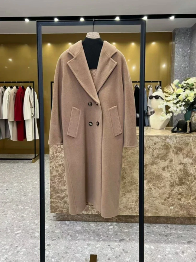 101801 cashmere coat medium and long 2024 Italian imported fabric original high-end luxury woolen coat women