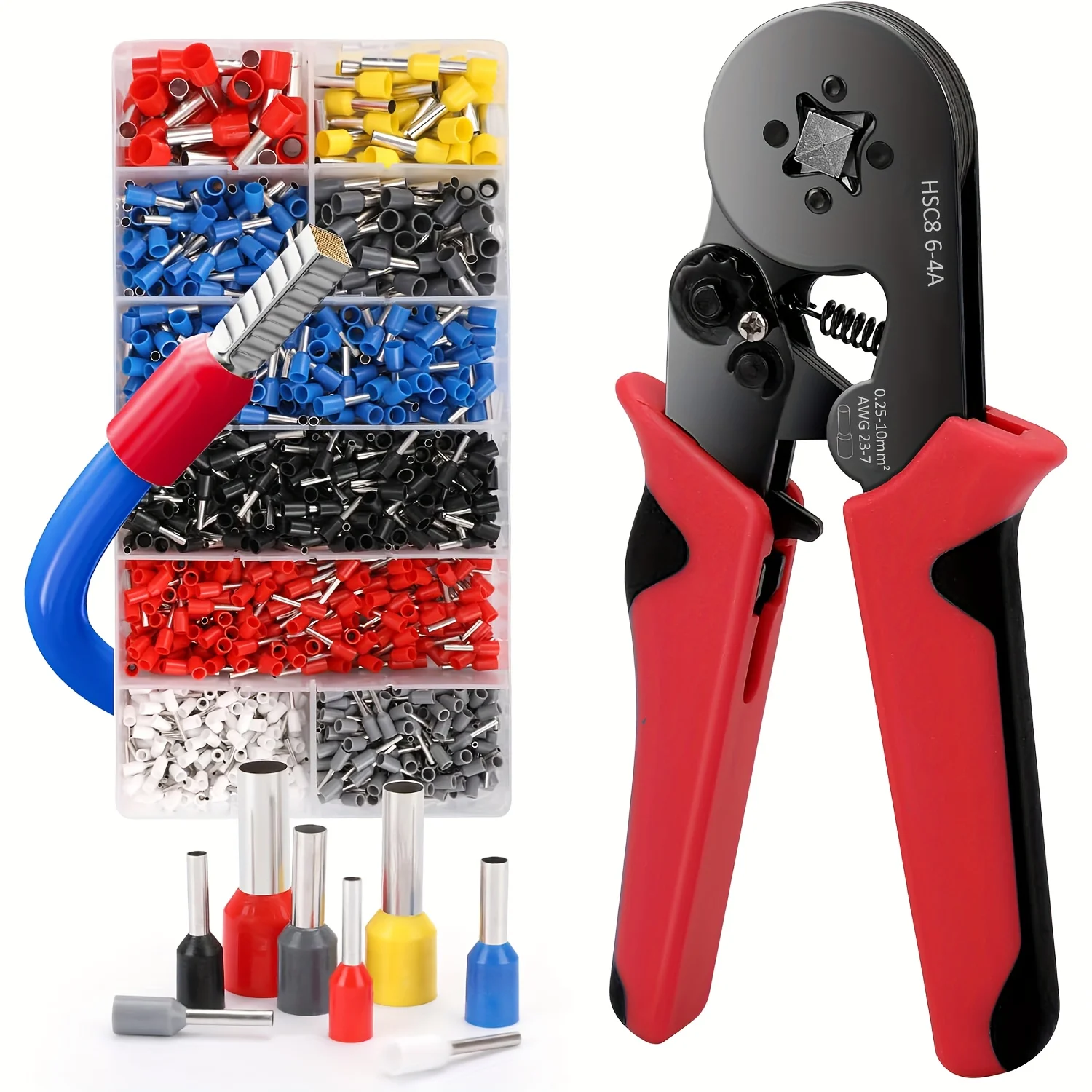 Self-adjustable Ratchet Wire Crimping Tool Kit Crimper Plier Set with 400pcs 1200pcs Wire Terminals Crimping Connectors