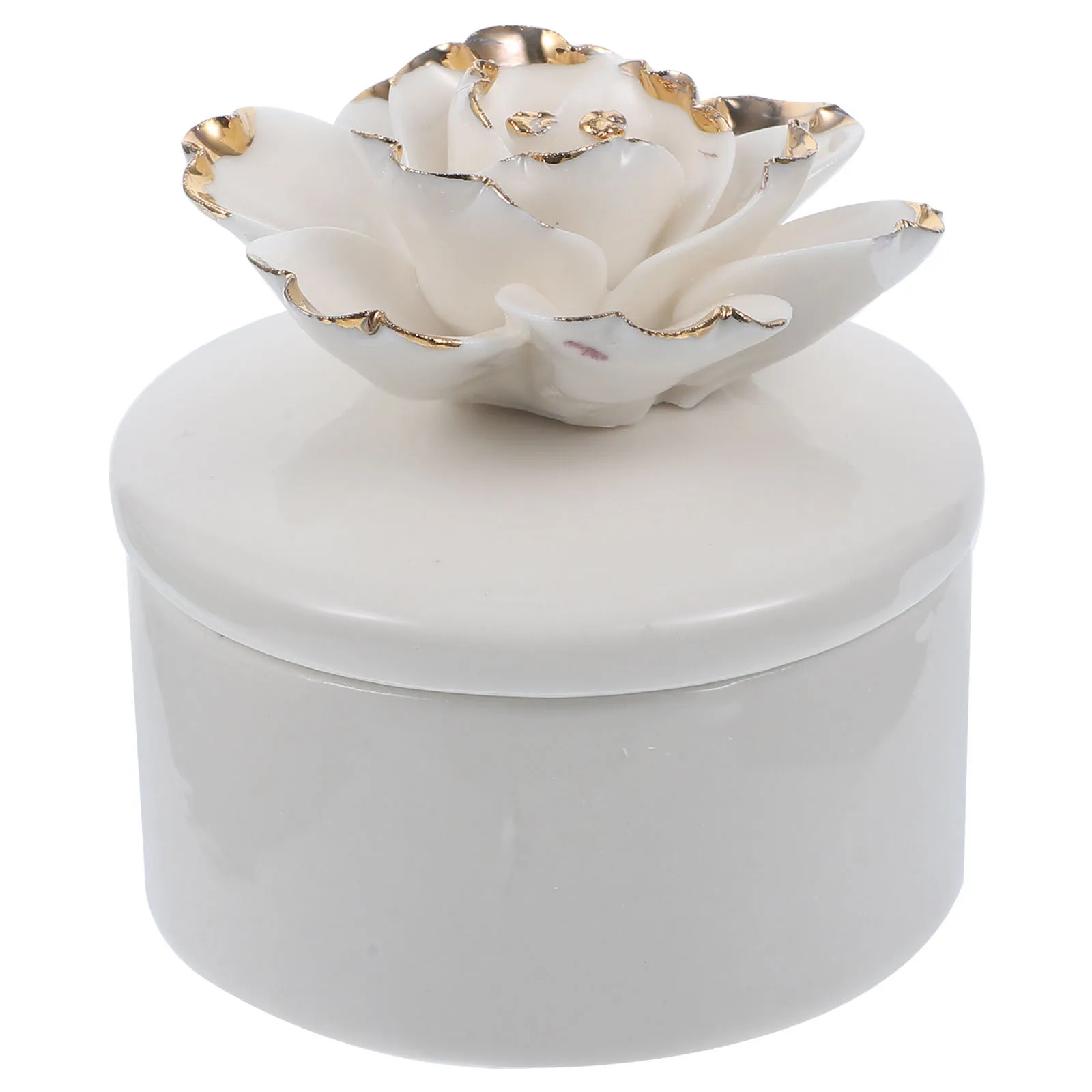 

Ceramic Flower Jewelry Box Elegant Storage Jar Decorative Jewelry Holder Small Organizer for Rings Earrings Necklace