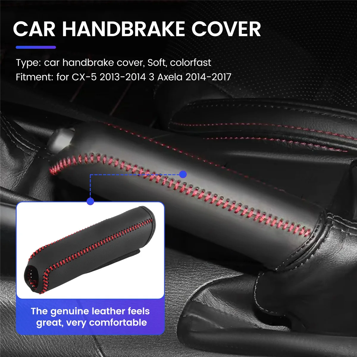 Cubierta protectora de freno de mano para coche, cubierta de manija de freno de mano automático para-5 2013-2014 3 Axela 2014-2017 A