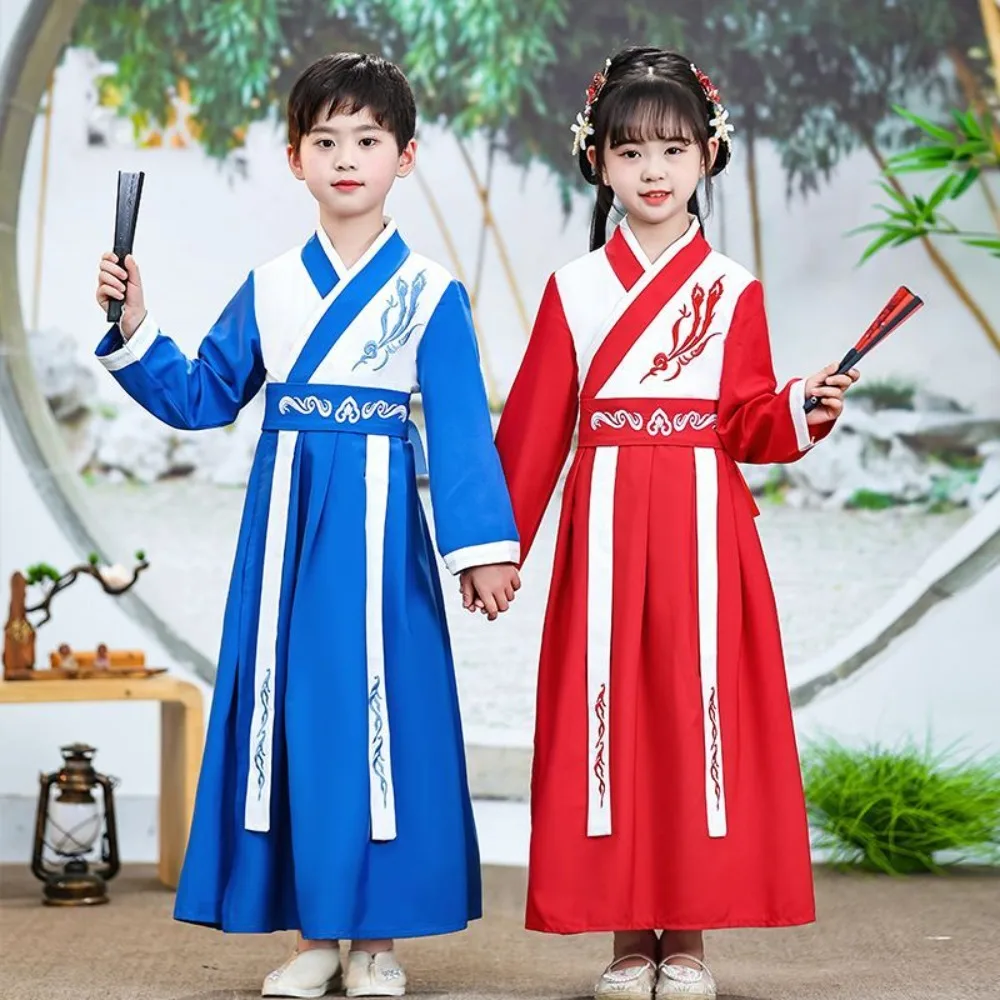 ‌2025 New Chinese Hanfu for Kids - Boys Girls Traditional Costume, Confucian Culture Dress, Kindergarten Performance
