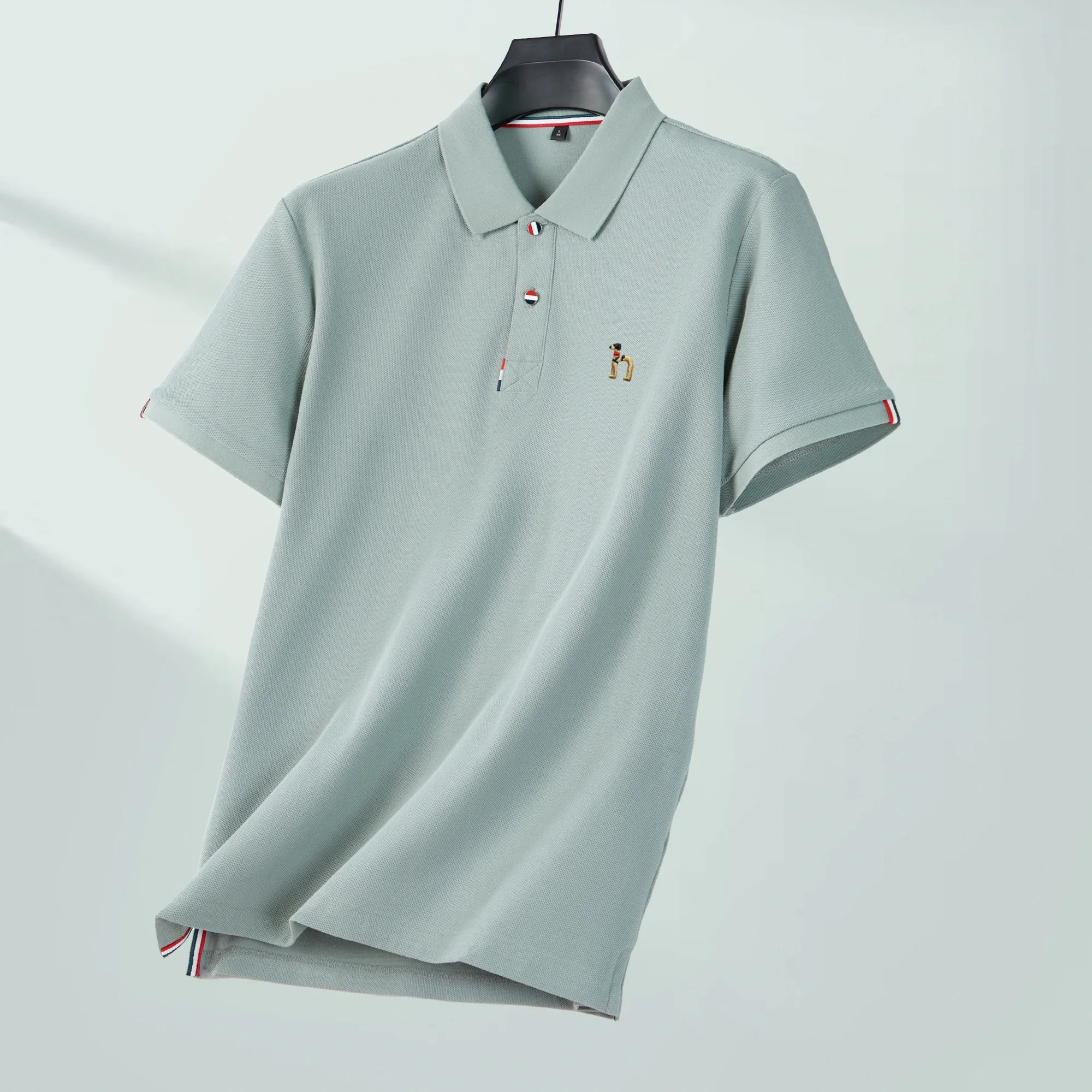 جديد 100% القطن الخالص الصيف الرجال قميص بولو عالي الجودة مع تصميم التطريز الرائع جولف قصيرة الأكمام تنفس تي شيرت #5