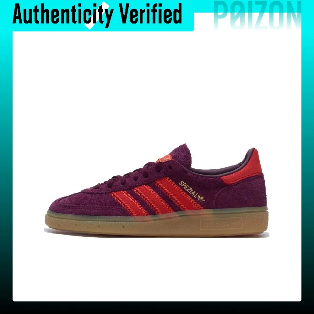 Adidas Originals HANDBALL SPEZIAL Classic And Versatile Low top Skateboard Shoes Women's Red JR0848
