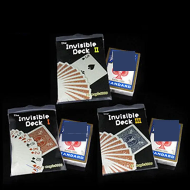 Pack Of 3 Pieces The Invisible Deck I,II,III,Magic Props Cards Magic Tricks Gimmick Magia Toys Close Up Magic Fun Illusions