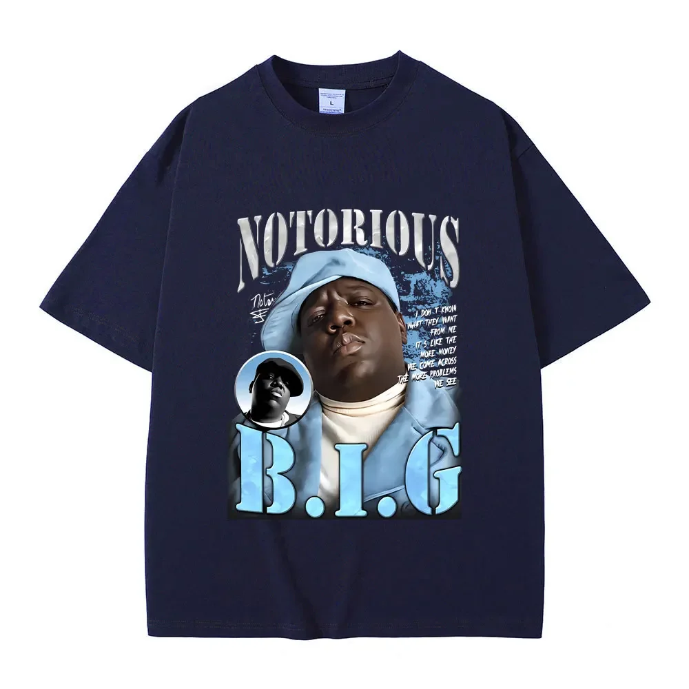 Hip Hop Rapper Biggie Smalls Print T-shirts Men\'s Fashion Oversized Classic Vintage Best Famous The  Big Tshirt summer