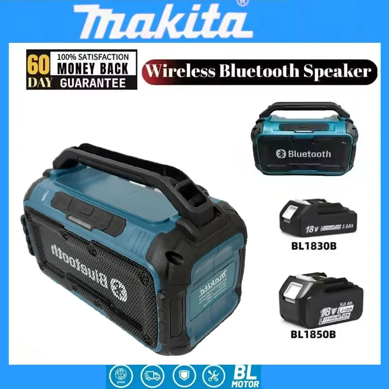 

Makita Cordless Bluetooth Speaker Portable Surround Speakers Dual Channel Subwoofer Loudspeaker 18V Battery(No Battery)