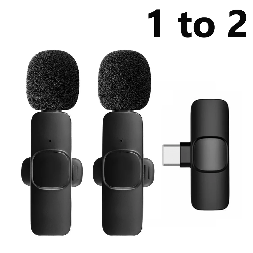 KEBIDU Mini-Lavalier-Mikrofon mit Geräuschunterdrückung, kabelloses Mikrofon, USB-C-Mikrofon für Live-Streaming, Broadcast, Gaming, Video, Vlog