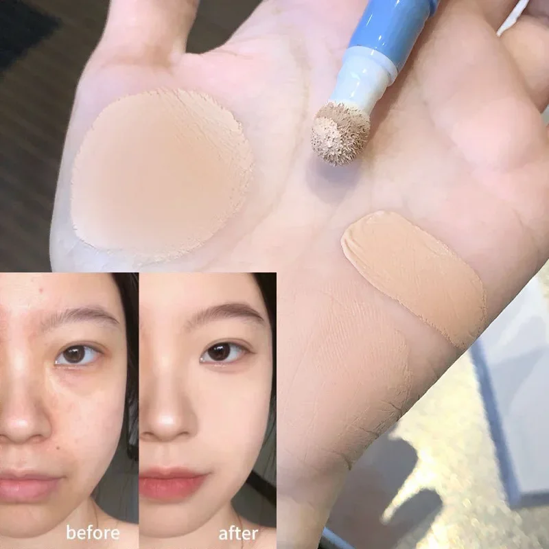 New Sponge Head Concealer for Dark Circles Freckles Acne Pigmentation and Blemishes Lasting Moisturizing Liquid Concealer Pen