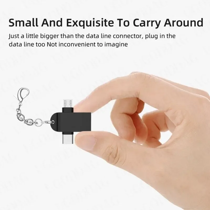 Universal  2 in 1 OTG Adapter USB 3.0 Female To Micro USB Male and USB C Male Connector Aluminum Alloy on The Go Converter