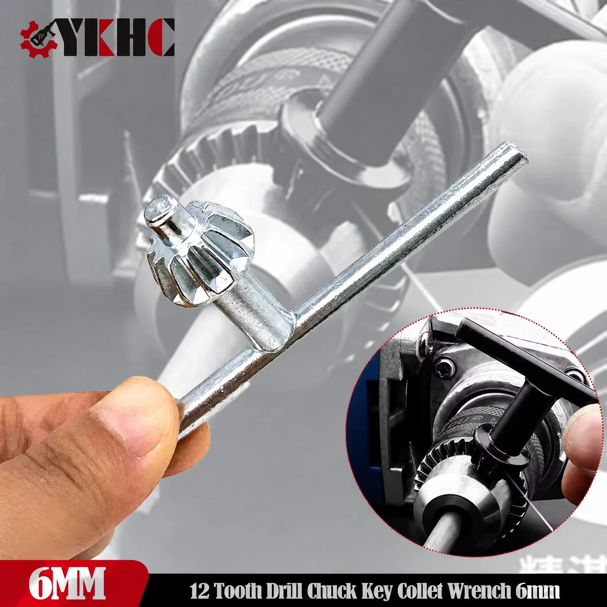 12 Tooth Drill Chuck Key Collet Wrench 6mm Replace For Makita Bosch Electric Hammer Drill Power Tool Accessories Spare Parts