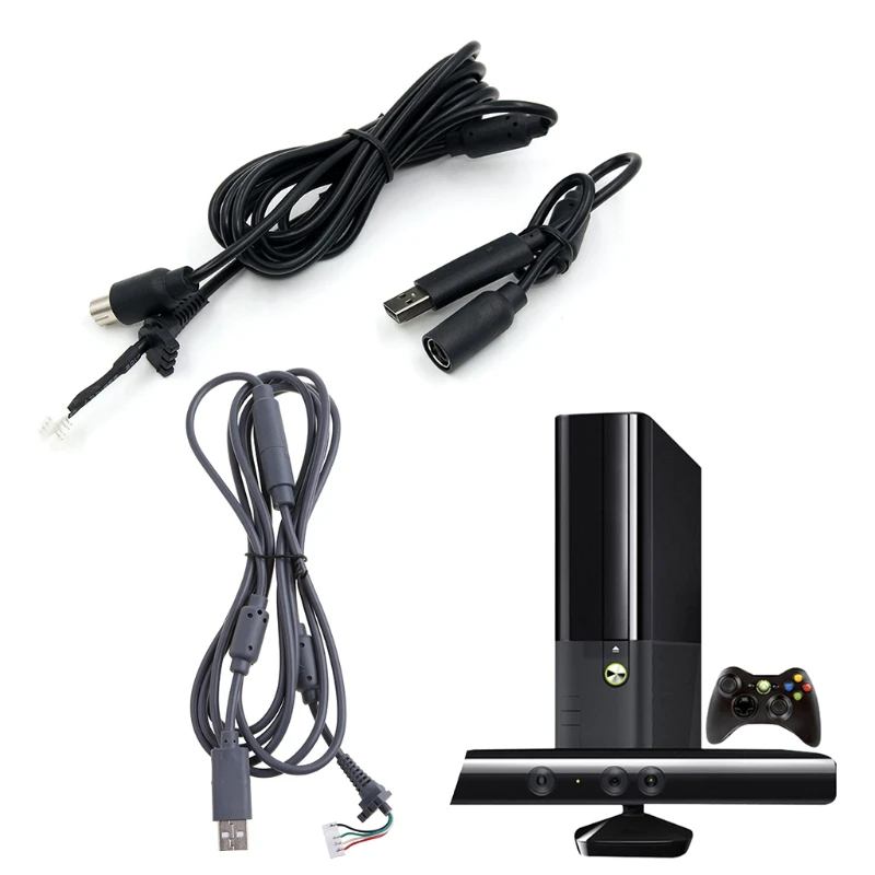 كابل واجهة USB 4 دبوس لكابل سلك الكابل + محول منفصل لجهاز Xbox360 Drop Shipping