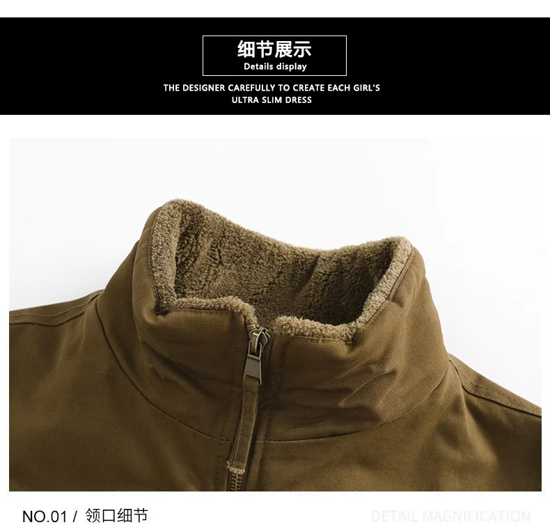 Men's Winter Jackets Plush Men's Cargo Jacket Fleece Parkas Lamb Fur Lining Men's Cold Jacket Thickening Motorcycle Jacket 3356