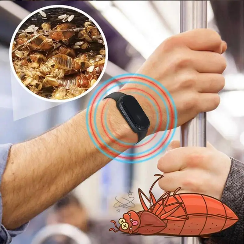 Pulsera inteligente antimosquitos para exteriores, repelente de insectos ultrasónico, pulsera repelente de mosquitos, carga USB