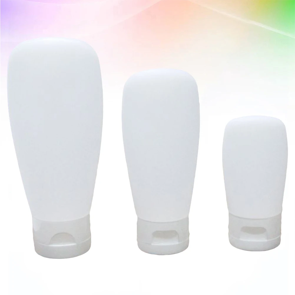 

3 PCS Flip-top Empty Bottle Set Travel Size Bottles Toiletries Containers Lotion