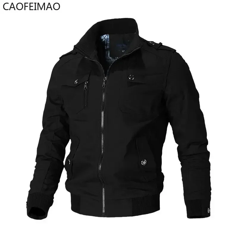 Bomber Jacket Men Fashion Casual Windbreaker Jacket Coat Men 2023 Spring Autumn New Hot Outwear Stand Slim Military Jacket Mens