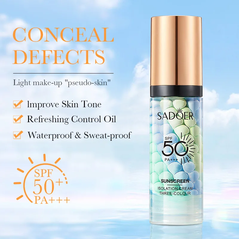 40ml SPF50 + podkład pod makijaż nawilżający krem izolujący niewidoczne pory baza do twarzy rozjaśniająca korygująca odcień skóry odświeżająca