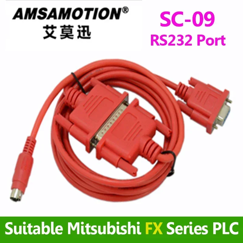 Cabo de Programação PLC, USB-SC09 Download, SC-09, RSSerial 232 Port, Adequado para Mitsubishi FX, Série A