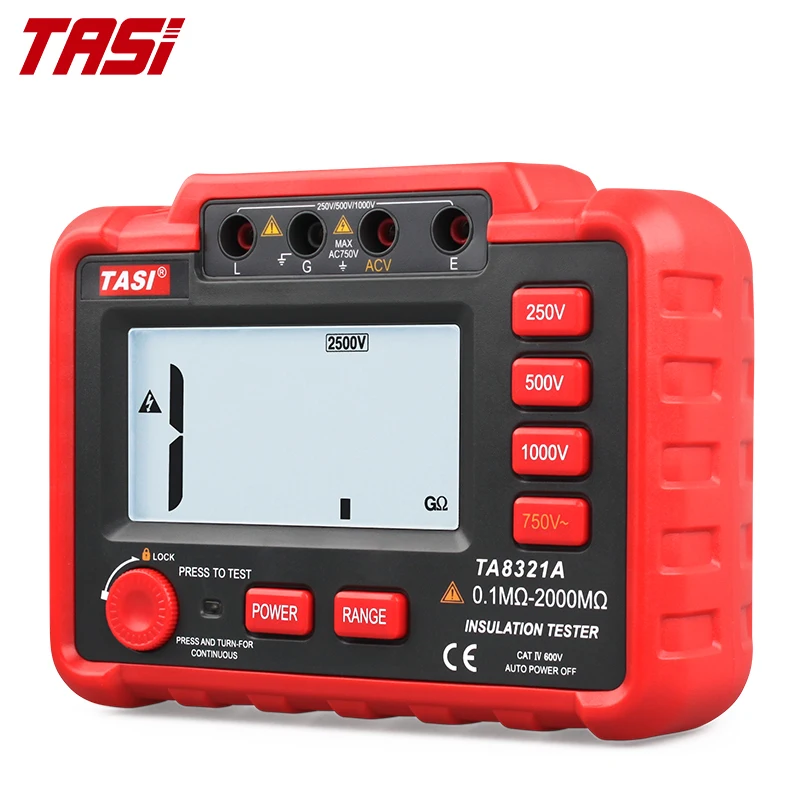 TASI TA8321A Circuit Resistance Tester Megohmmeter for Grounding Resistance Double Integral A/D Conversion Resistance Meters