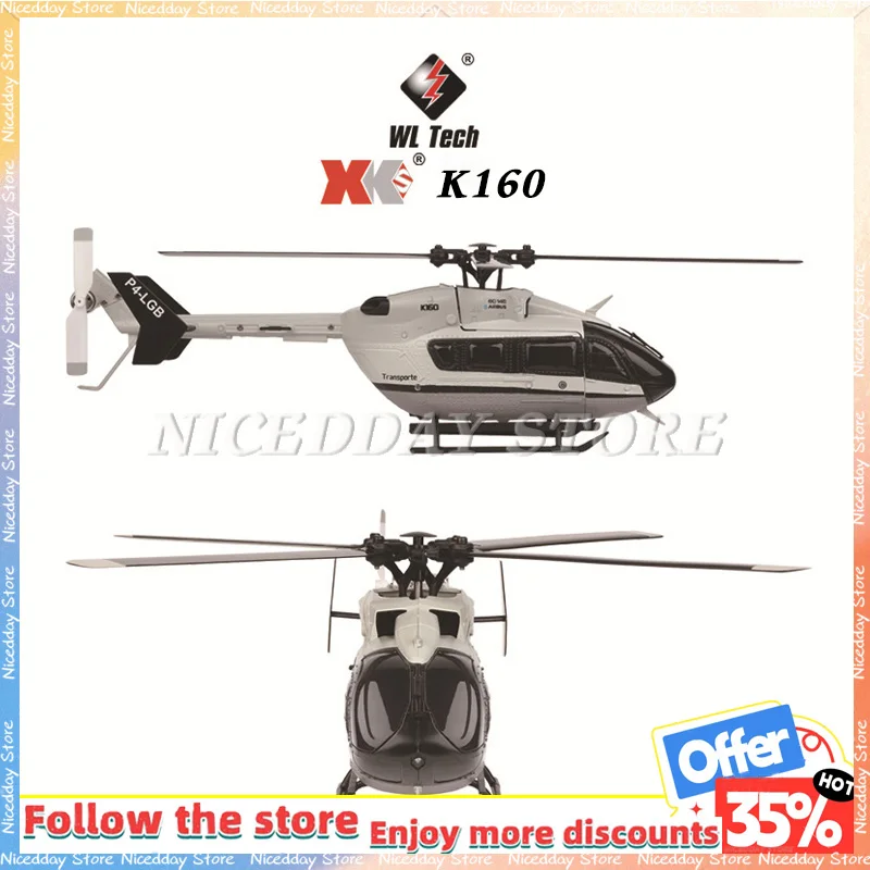 

Rc Helicopter Wltoys K160 2.4G 4 Channel 6-Axis Gyro Brushless Motor LED Remote Control Airplane EC-145 Simulation Aircraft Toy