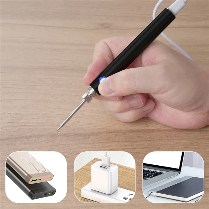 

【Party-Decoration】Portable Soldering Iron With Cover Mini 5V Rechargeable Wireless Soldering Iron Battery Soldering Iron (Tip-BC