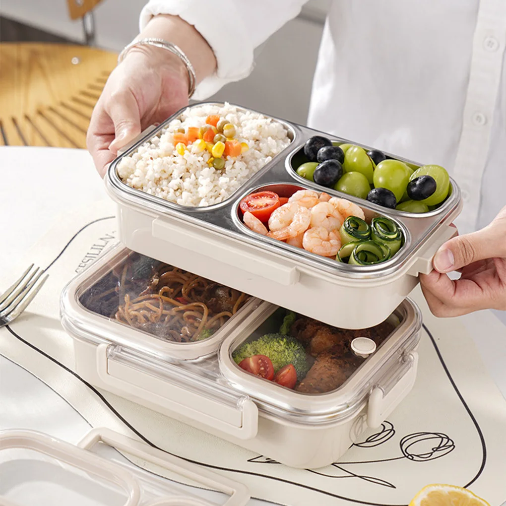 

Bento Lunch Box Divided leak-proof stainless steel lunch box Office Workers Sealed Lunch Box Food Storage Box for Office School