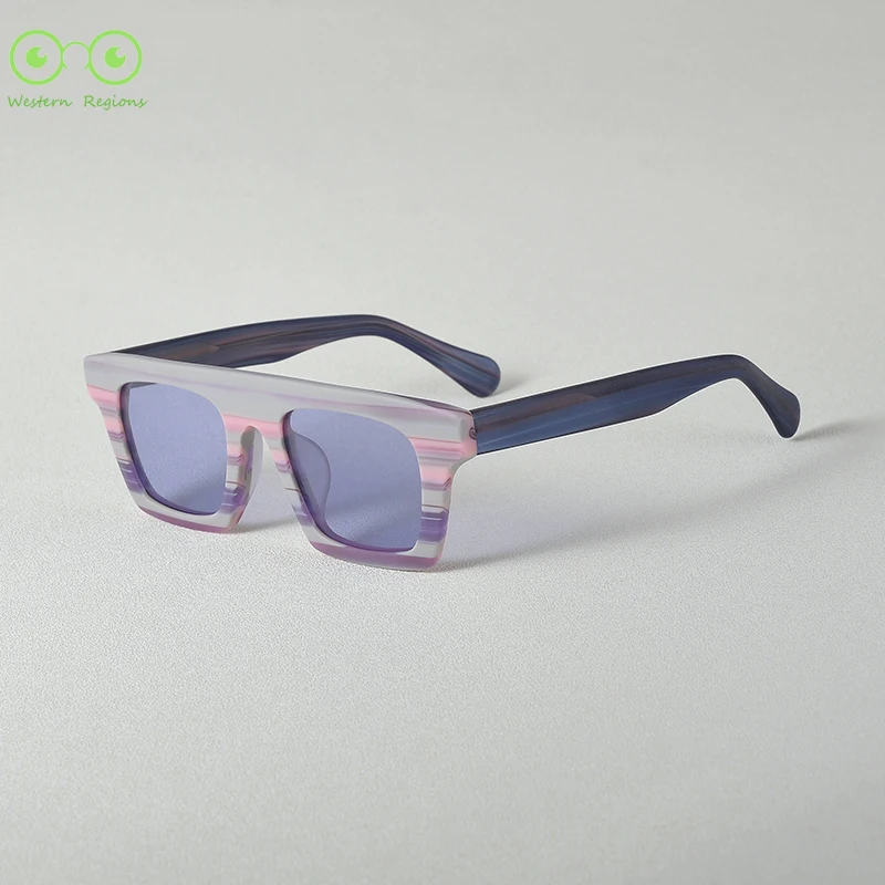 

2025 color block square frame sunglasses matte board sunglasses large face men and women sunglasses uv400 outdoor polarized