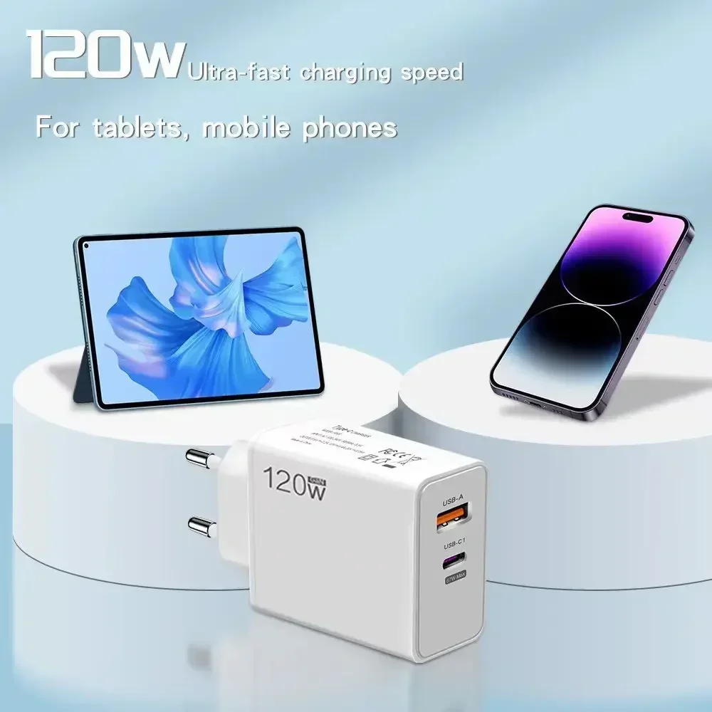 Ładowarka Xiaomi 120W Type C USB do telefonu, szybkie ładowanie, kabel do transmisji danych, adapter zasilania do telefonu komórkowego, ładowarka sieciowa do Xiaomi Huawei Samsung — zdjęcie produktu 6