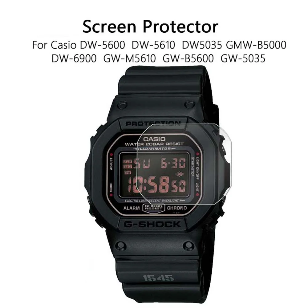 Película protetora de tela de vidro temperado premium para casio GW-B5600 GW-5600 DW-5600 DW-5600BB GM-5600 GW-M5610 GMW-B5000 GBX-100