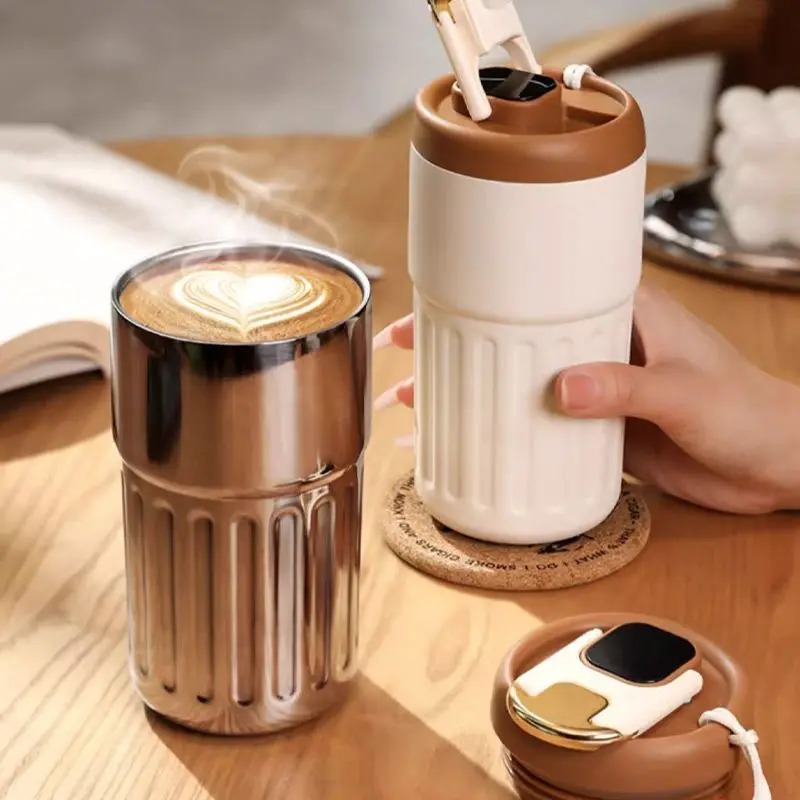 450ml Thermal Mug Thermos Bottle Smart Display Temperature 316 Stainless Steel Vacuum Cup Office Coffee Cup Business Portable