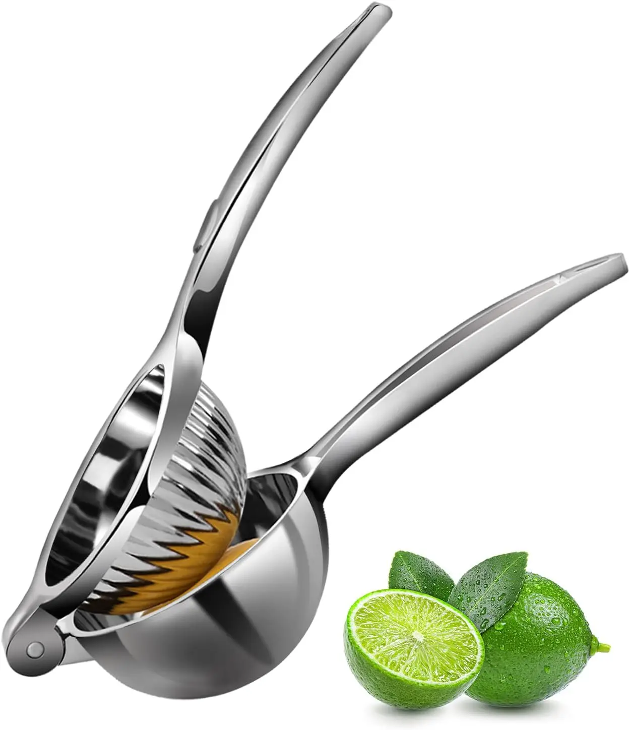 

Heavy Duty Manual Citrus Juicer, Max Extraction Hand Press for Lemons Limes Oranges, Durable Metal Kitchen Tool