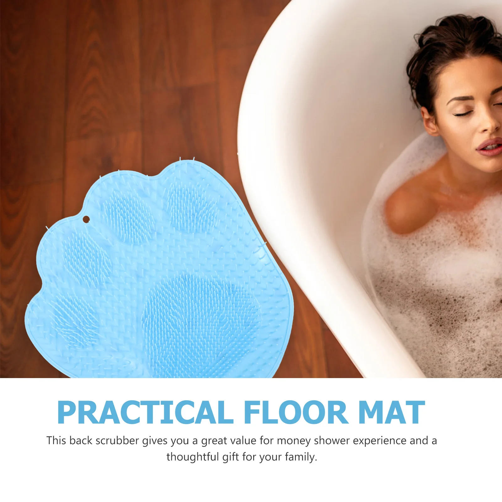 

Non Bath Mat Shower Foot Scrubber Massage Pad Wall Mounted Back Scrubber for Tub Floor Cups Deep Cleansing Skin
