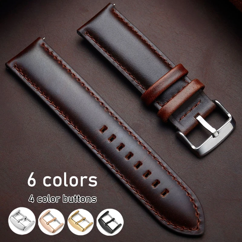 حقيقية حلقة من جلد 20 مللي متر 22 مللي متر 24 مللي متر ل Seiko جلد البقر حزام ساعة اليد الإفراج السريع العالمي معصمه الرياضة Smartwatch سوار