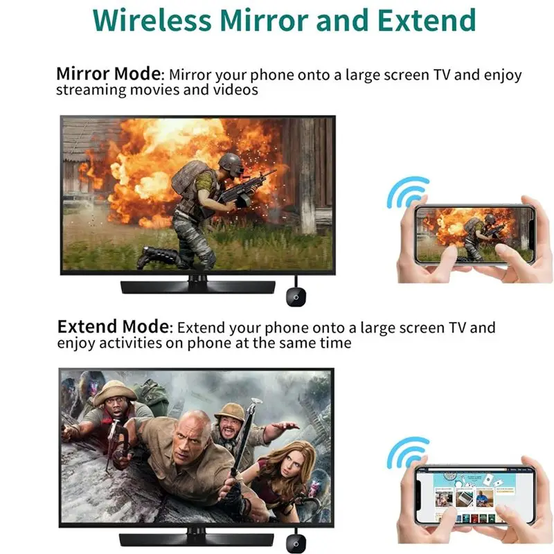 A31T Wireless Streaming Adapter 1080P -Compatible Same-Screen Device for Phone Tablet Projector TV