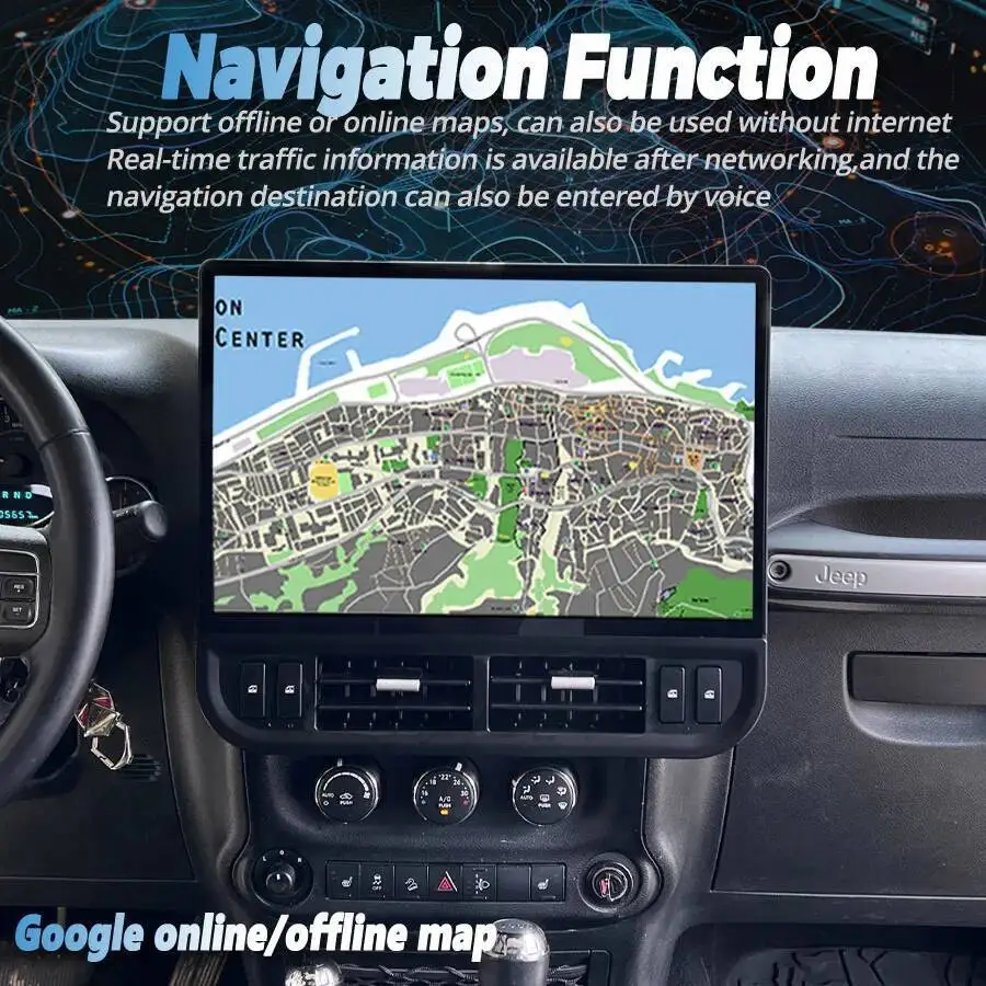 ل جيب رانجلر 2011-2017 راديو السيارة Carplay Hicar الوسائط المتعددة مشغل فيديو لتحديد المواقع والملاحة أندرويد السيارات شاشة تعمل باللمس رئيس وحدة #6