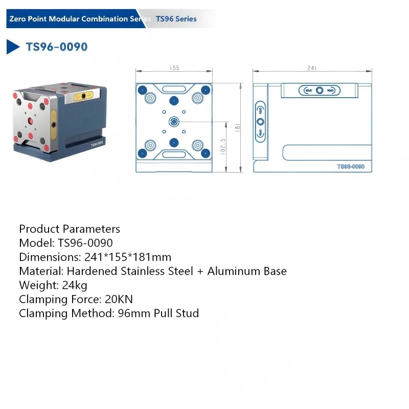 Heavy-Duty Clamping Fixture Precision Parts Machining Quick Setup High Repeatability Workholding With Pallet Jaws