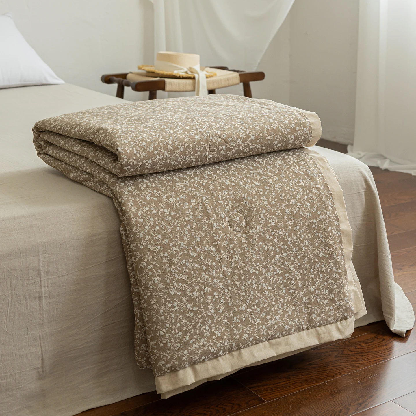 Summer Quilt For Bed Cotton Sateen Jacquard Thin Comforter Double Bed Cooling Blanket Air Conditioner Duvet 200*230cm