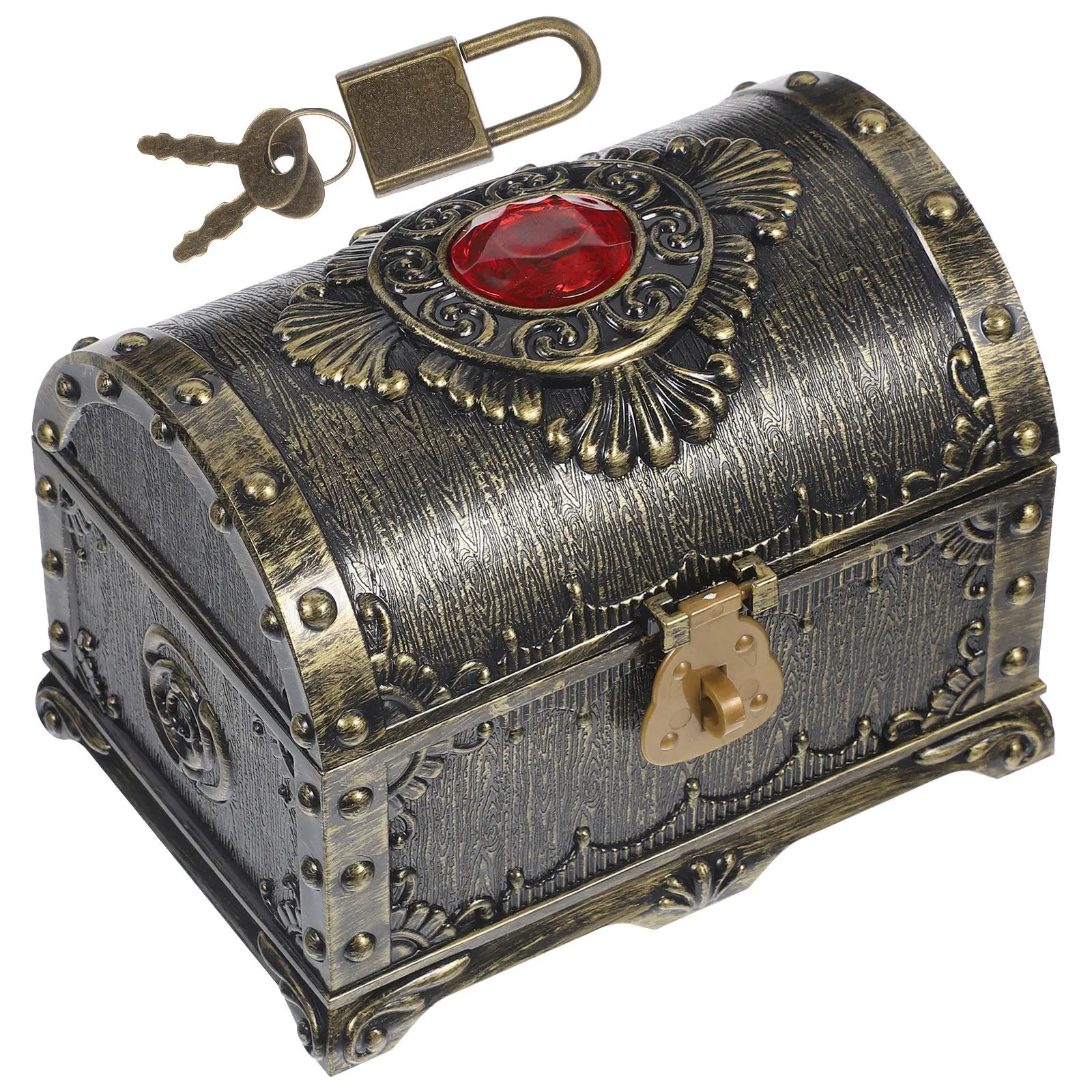 

Винтажная декоративная пластиковая шкатулка для украшений и мелочей с отделениями, в стиле ретро, для хранения на прикроватной тумбочке