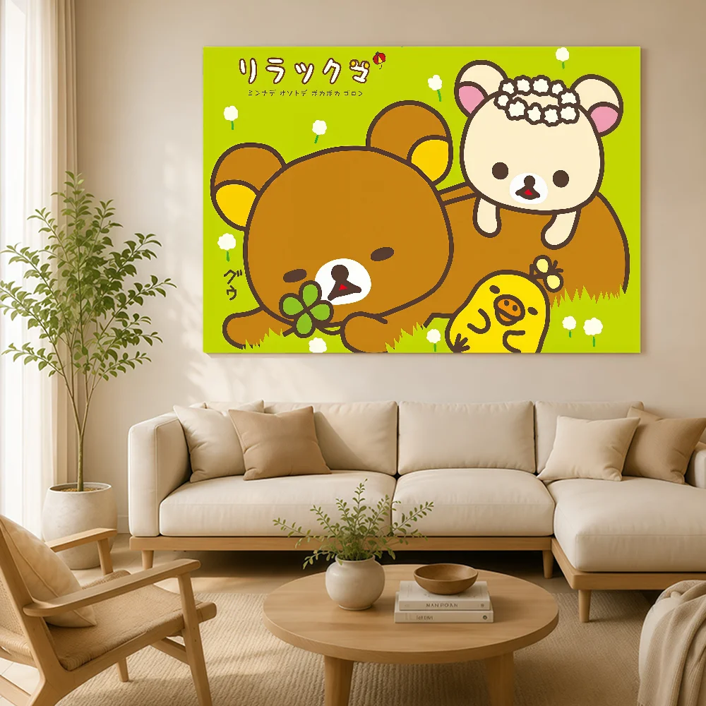 Cartoon Bear Art R-R-Rilakkuma Flag Banner Polyester For Garage Bar Dormitory Flag Outdoor Advertising Shop Decoration