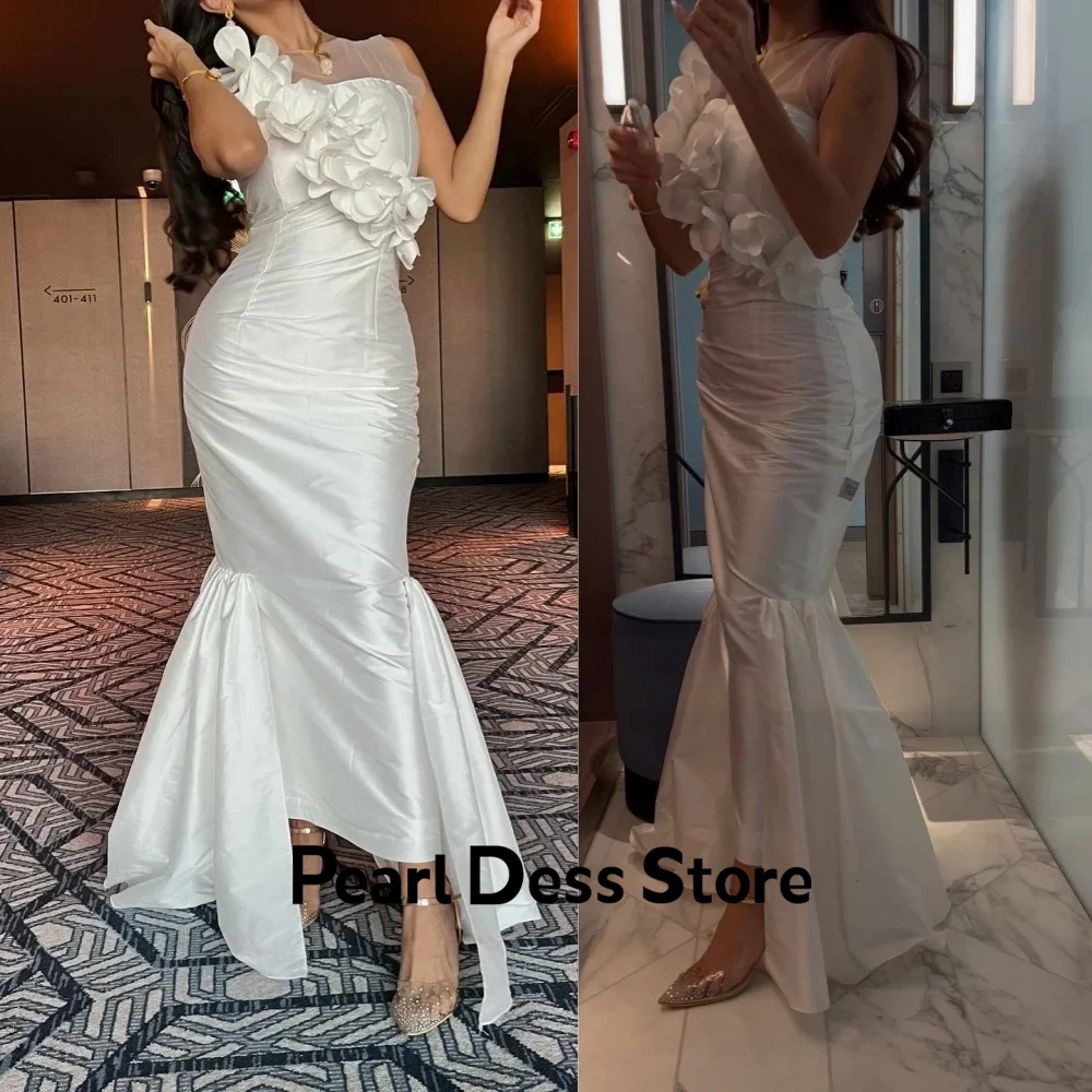 

2024 Saudi Arabia Jiayi Palace Ball Dress Exquisite and Elegant One Shoulder Gemstone Mermaid Satin Flower Customization