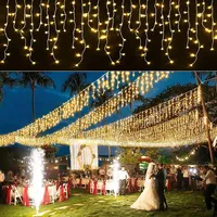 4-40M LED Icicle Light Outdoor Christmas Party Fairy String Light Outdoor Garden Patio Eave Extendable Dripping Light Garland