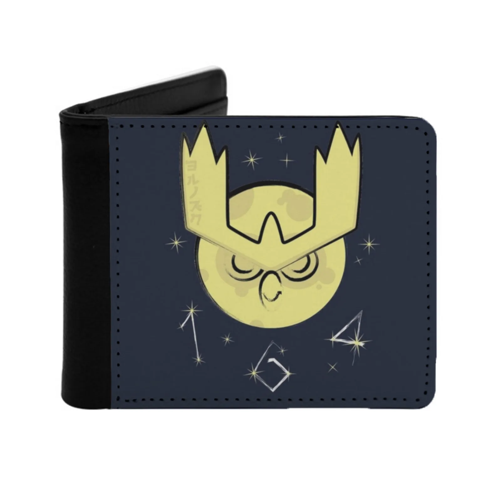 

Мужские кошельки Noctowl, мужской кошелек, короткий кошелек, складной двойной персонализированный кошелек, Noctowl Hoothoot Johto Owl Moon Space Star Stars