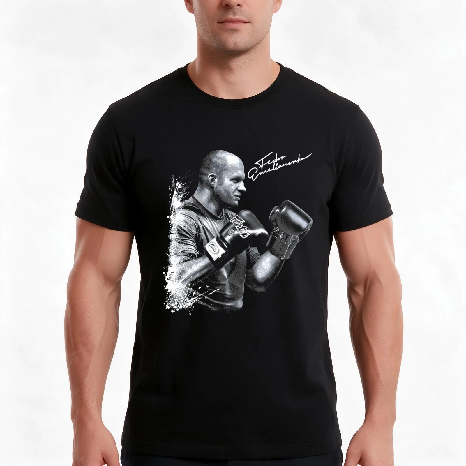 Fedor Emelianenko T-Shirt, Summer Casual Cotton Tee, Oversized Streetwear Tops, Vintage Graphic Print, Loose Fit Short Sleeve