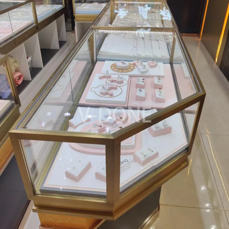 Custom. mall furniture layout decoration display jewelry shopping mall jewelry kiosk design stand counter jewelry store