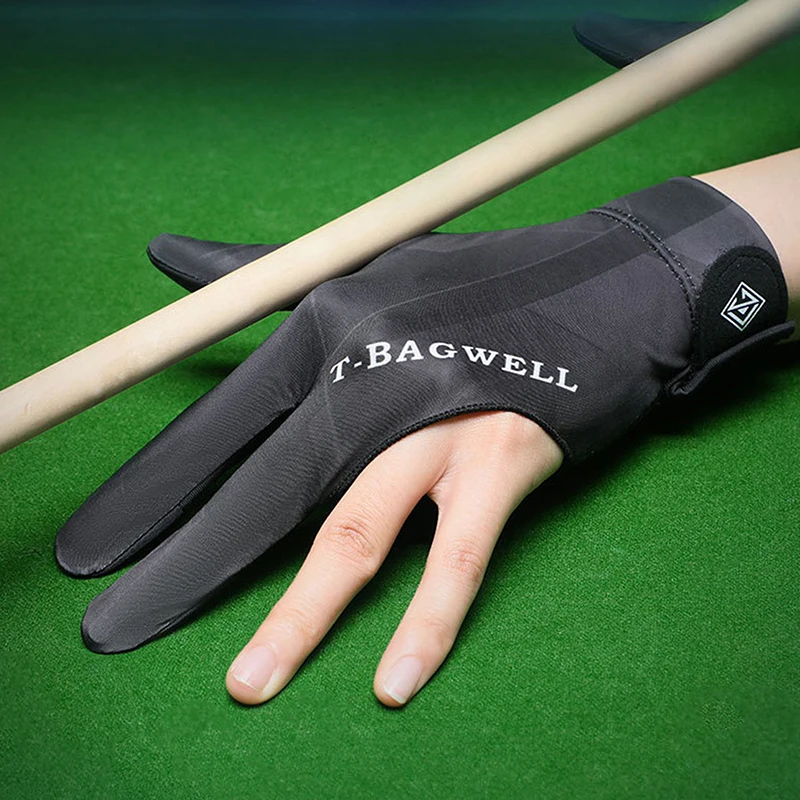 1 Stuk Linkerhand Biljart Handschoen Drie Vinger Snooker Biljart Handschoen Non Slip Stickers Elasticiteit Biljart Training Handschoenen